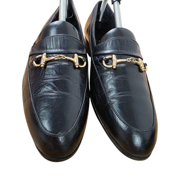 Vintage Gucci Horsebit Loafers Black Men 7-7.5 Leather Dress Shoes Snafflebit main image 5